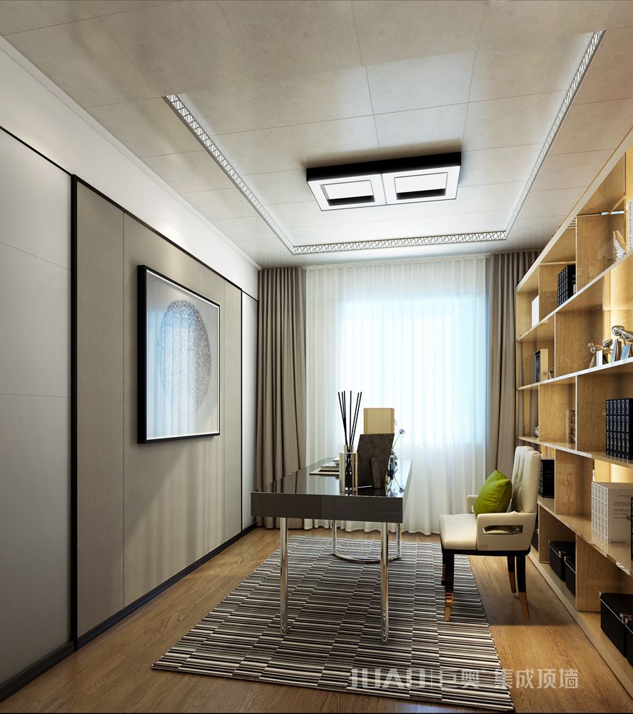巨奧集成頂墻-高端定制整裝-現代輕奢書房